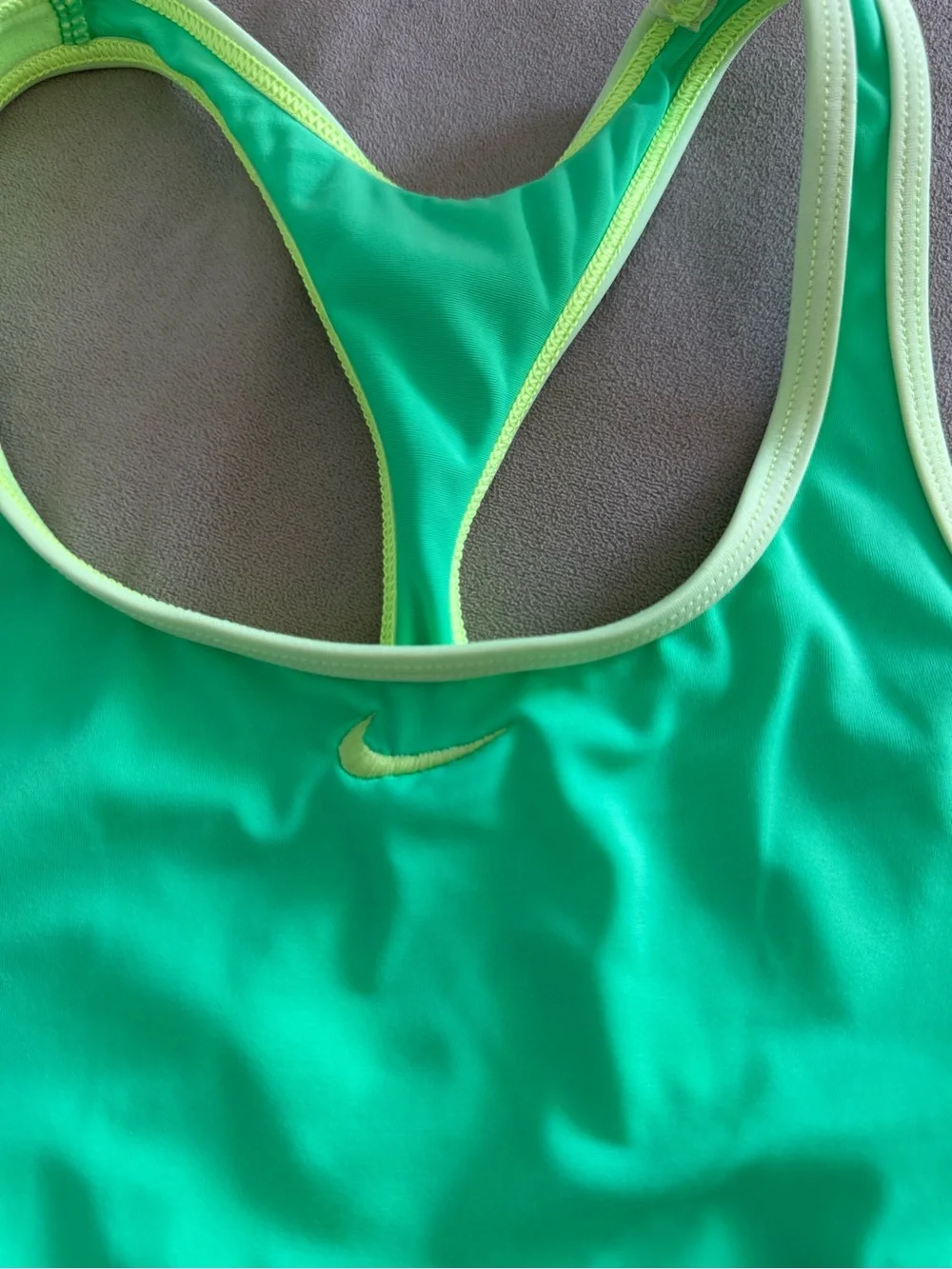 Nike Bright Green Racerback Tank with Yellow Trim